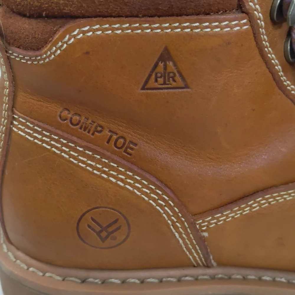 Hawx Men's‎ Leather Size 9B Brown Steel Toed Work Boots GUC